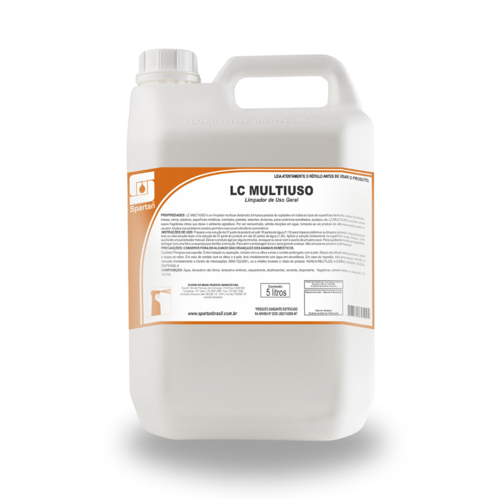 LC Multiuso Spartan 5L – Limpeza Impecável e Praticidade LC Multiuso Spartan 5L – Limpeza Impecável e Praticidade