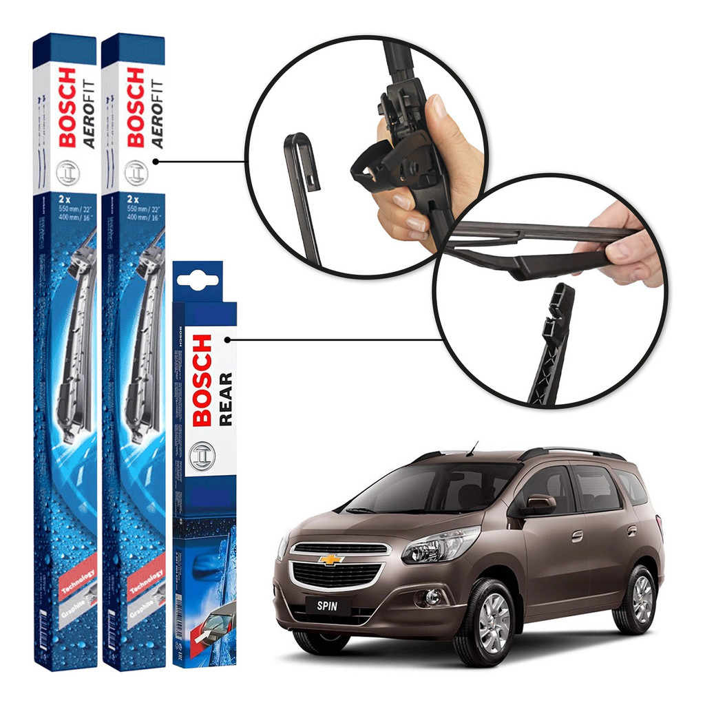Palheta Limpador Diant E Traseira Bosch Gm Spin 2012 A 2018 BOSCH Palheta Limpador Diant E Traseira Bosch Gm Spin 2012 A 2018 BOSCH