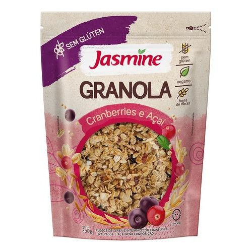Jasmine Granola Sem Gluten Cranberries & Açai 250G Jasmine Granola Sem Gluten Cranberries & Açai 250G
