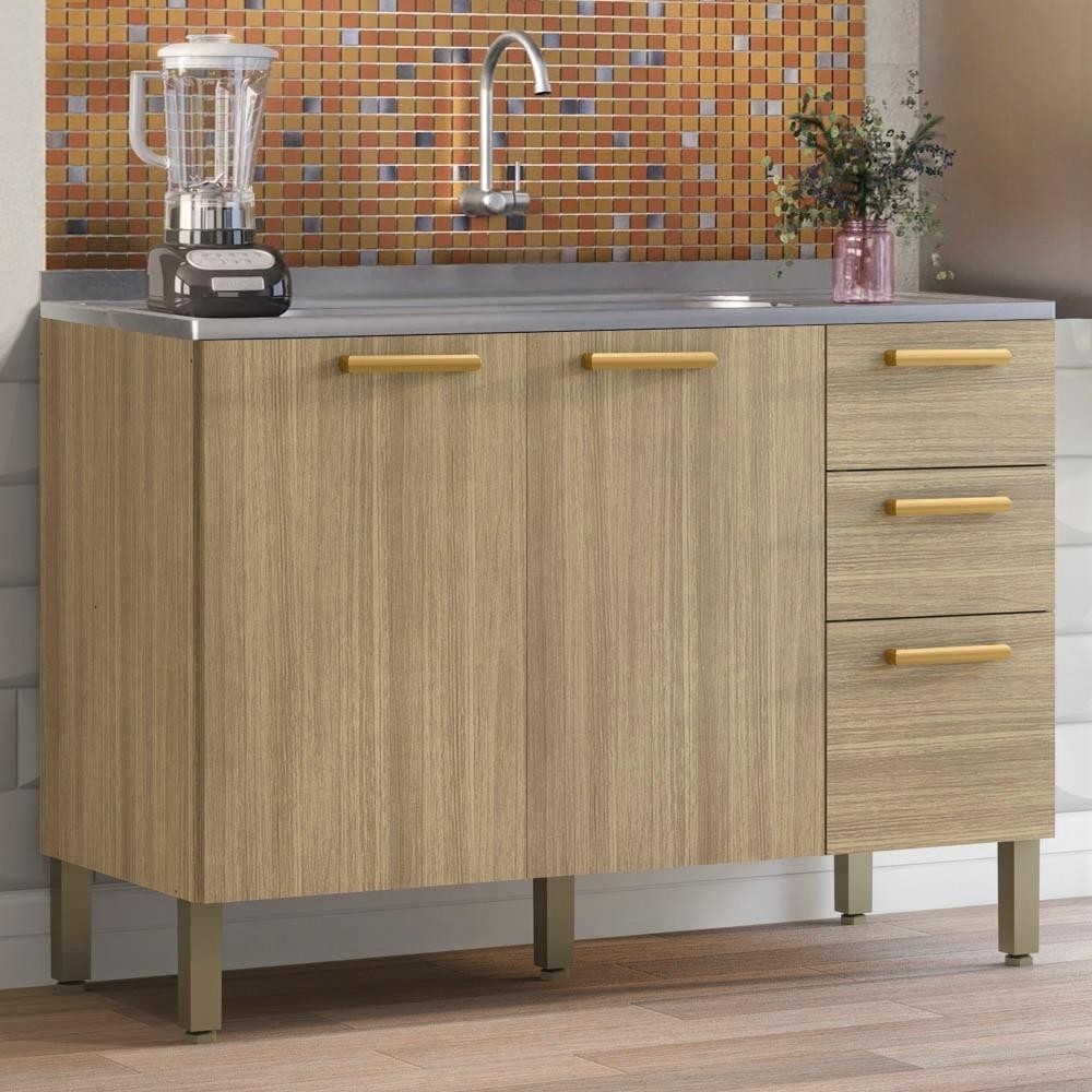 Balcão Gabinete com Pia 120cm Urban K02 Freijó – Mpozenato Balcão Gabinete com Pia 120cm Urban K02 Freijó – Mpozenato