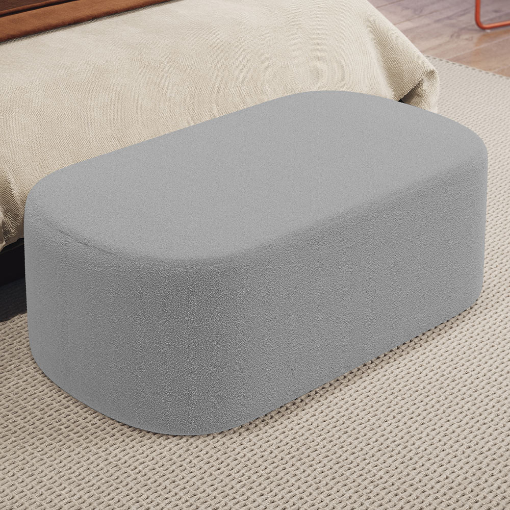Puff Decorativo Orgânico Para Living Quarto 100cm Doha W01 Bouclê Cinza – Lyam Decor Puff Decorativo Orgânico Para Living Quarto 100cm Doha W01 Bouclê Cinza – Lyam Decor