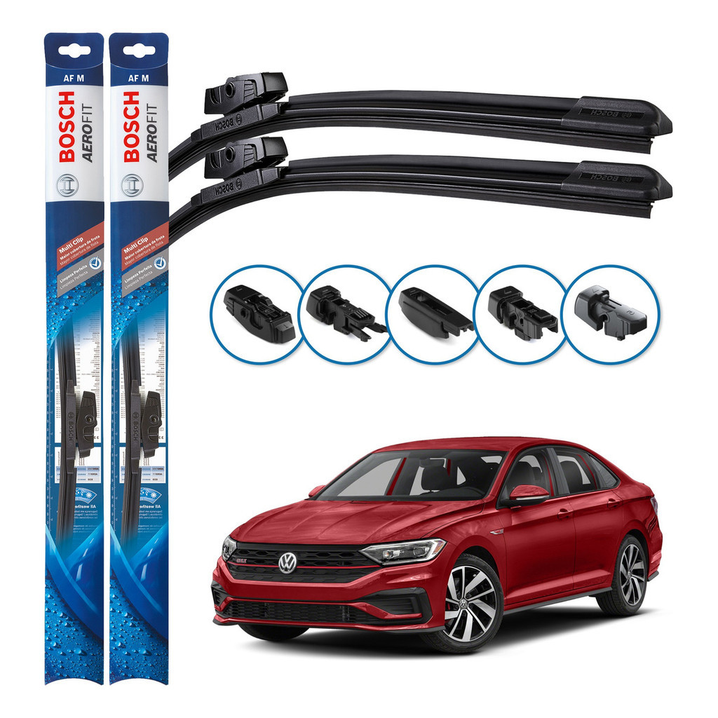 Par de Palhetas Limpador Parabrisa Multiclip Original Bosch Volkswagen Jetta 2019 A 2024 Par de Palhetas Limpador Parabrisa Multiclip Original Bosch Volkswagen Jetta 2019 A 2024