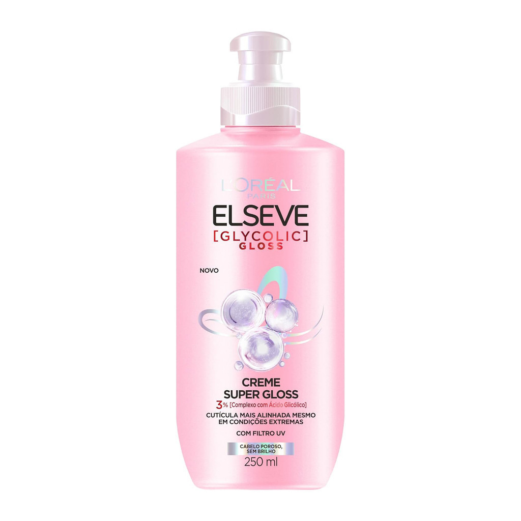 CREME PARA PENTEAR ELSEVE GLYCOLIC SUPER GLOSS 250ML CREME PARA PENTEAR ELSEVE GLYCOLIC SUPER GLOSS 250ML