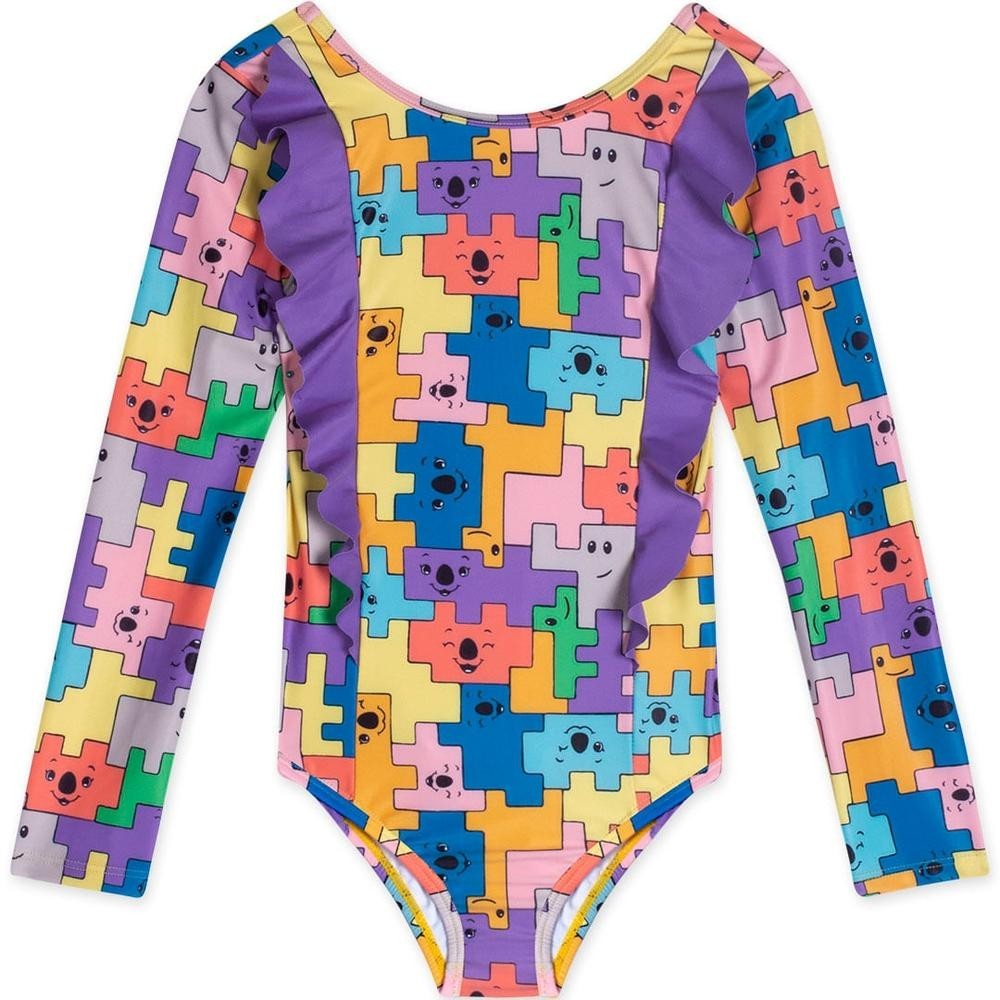 Maiô Manga Longa Com Proteção Solar Infantil Feminino Lilica Maiô Manga Longa Com Proteção Solar Infantil Feminino Lilica