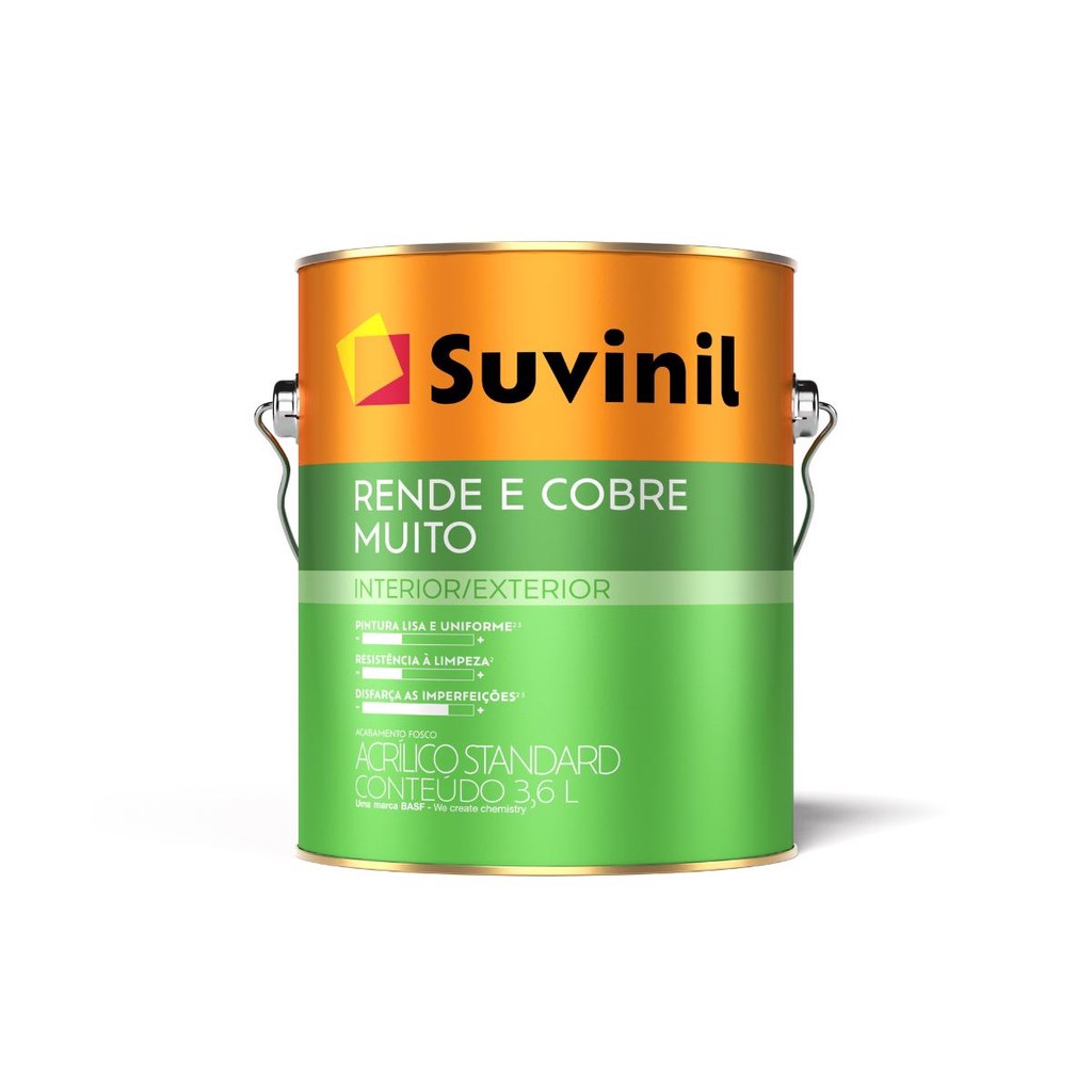 Tinta Rende & Cobre Muito Cores Especiais 3,6L Suvinil Tinta Rende & Cobre Muito Cores Especiais 3,6L Suvinil