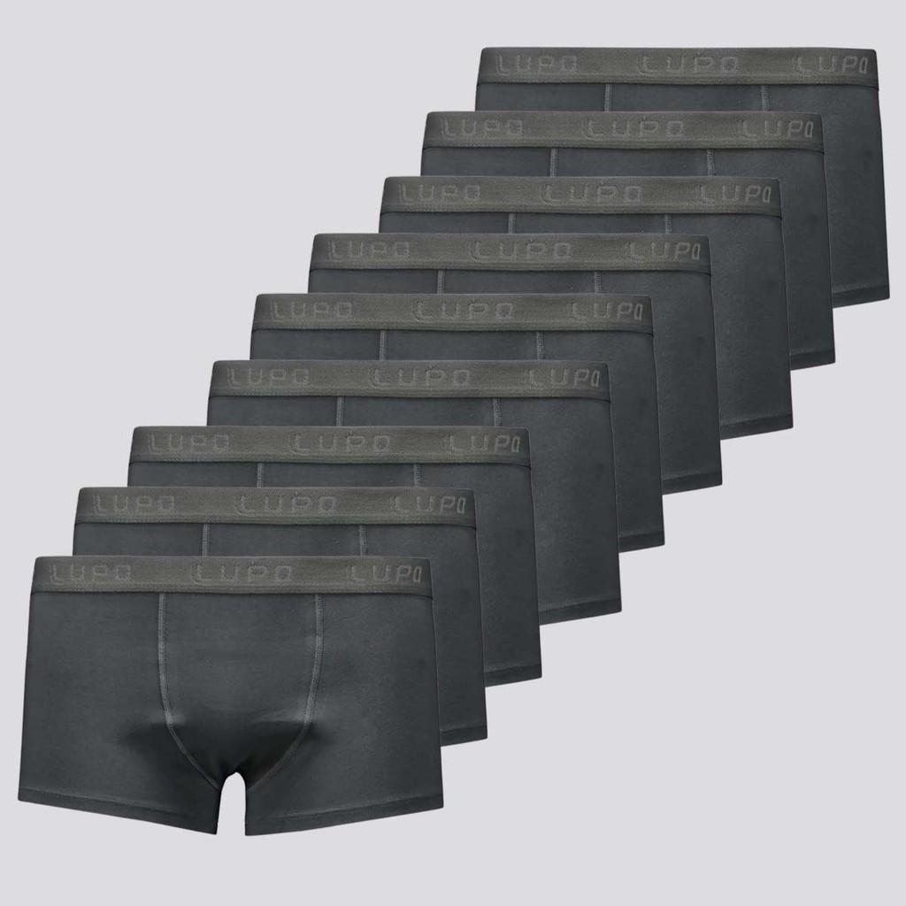 Kit de 9 Cuecas Sunga Lupo Algodão Com Elastano Cinza Escuro Kit de 9 Cuecas Sunga Lupo Algodão Com Elastano Cinza Escuro