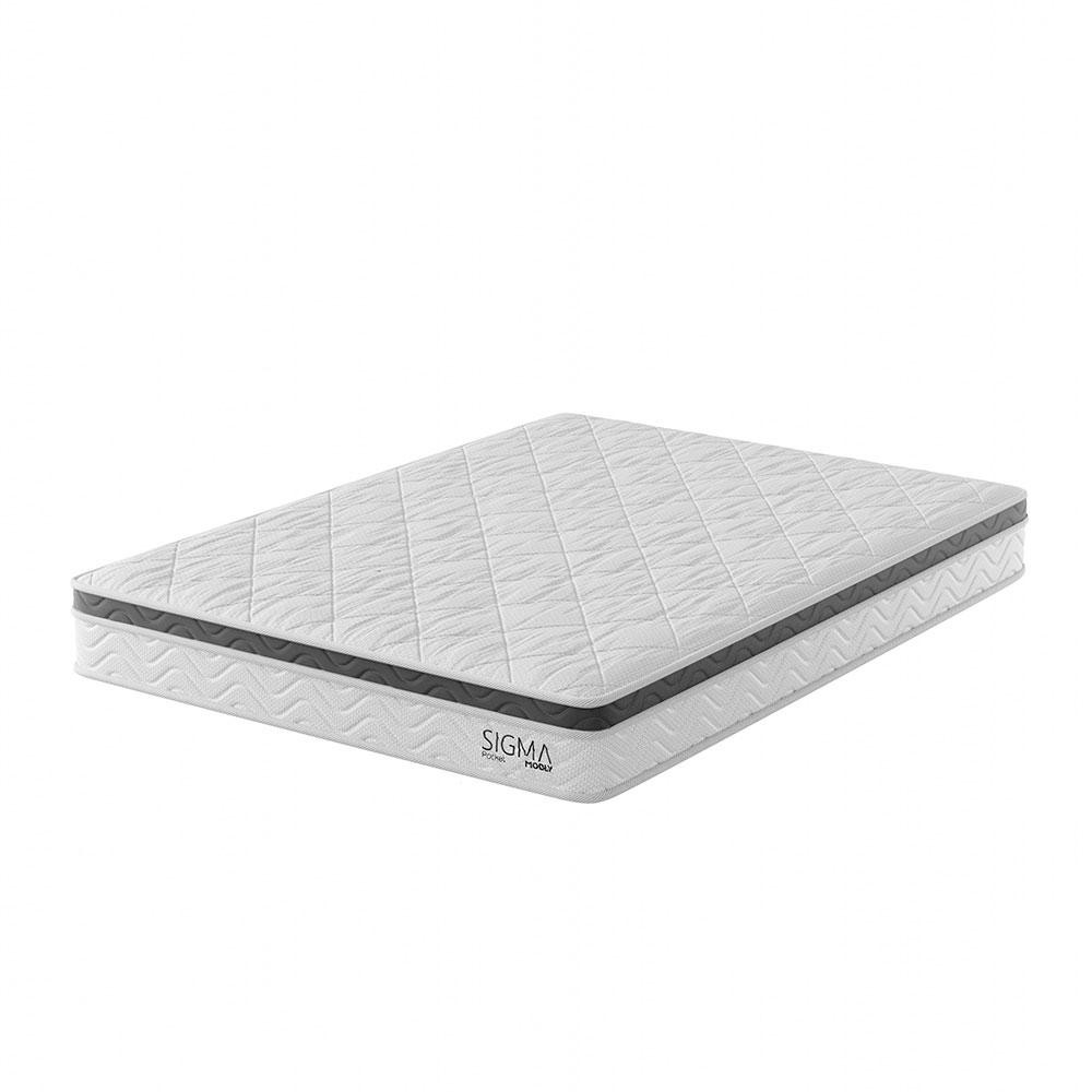 Colchão Casal Sigma Molas Ensacadas (22x138x188) Branco e Cinza Colchão Casal Sigma Molas Ensacadas (22x138x188) Branco e Cinza