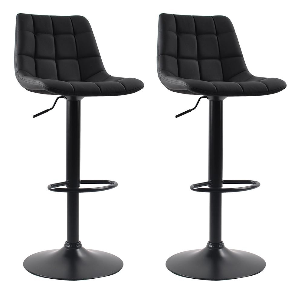 Conjunto com 2 Banquetas Giratórias Kinney Preto Conjunto com 2 Banquetas Giratórias Kinney Preto
