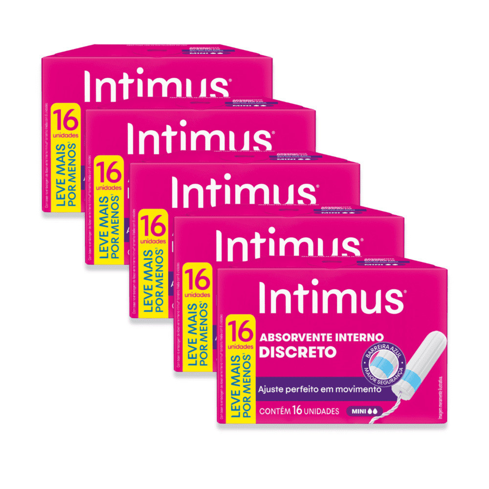 Kit 5 – Absorvente Interno Intimus® Discreto Mini 16 Un Kit 5 – Absorvente Interno Intimus® Discreto Mini 16 Un