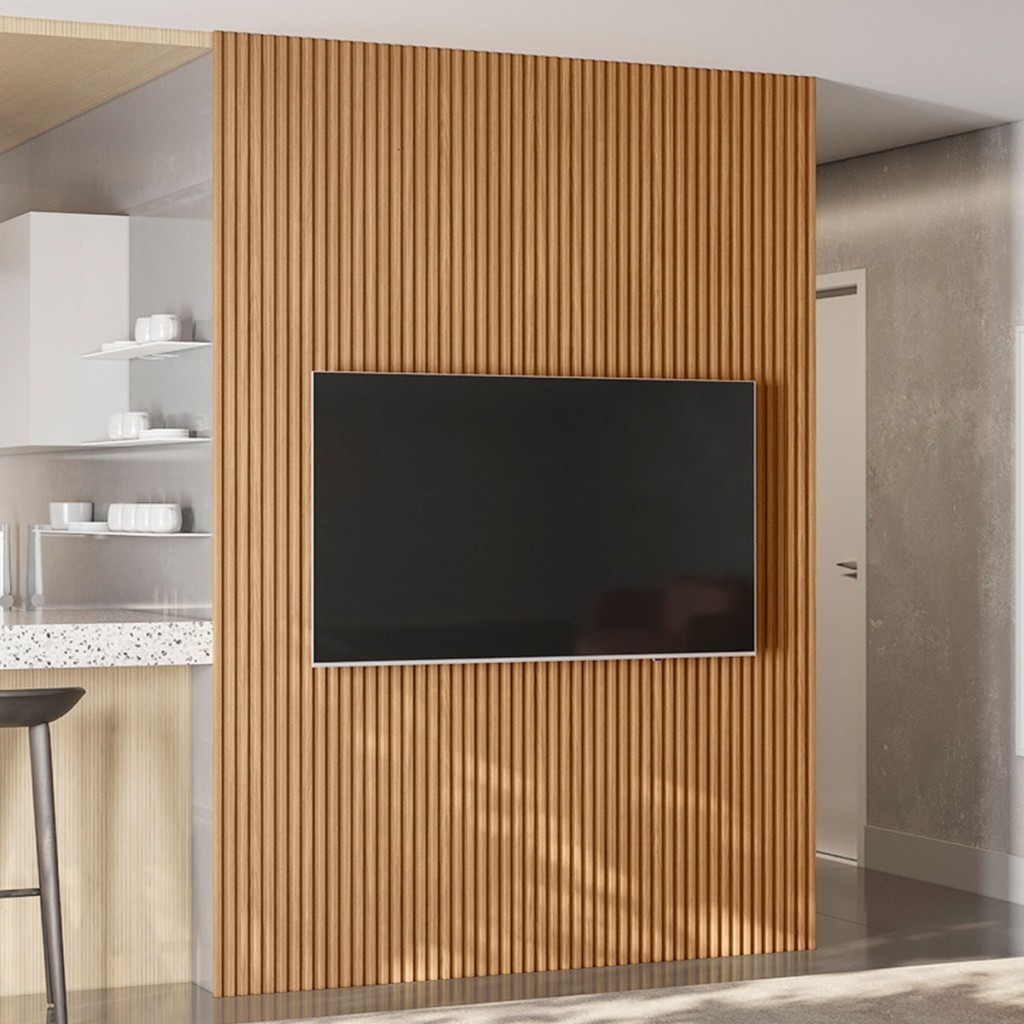 Painel para TV Até 70 Polegadas Ripado 100% Mdf Nature Fosco – Linea Brasil Painel para TV Até 70 Polegadas Ripado 100% Mdf Nature Fosco – Linea Brasil