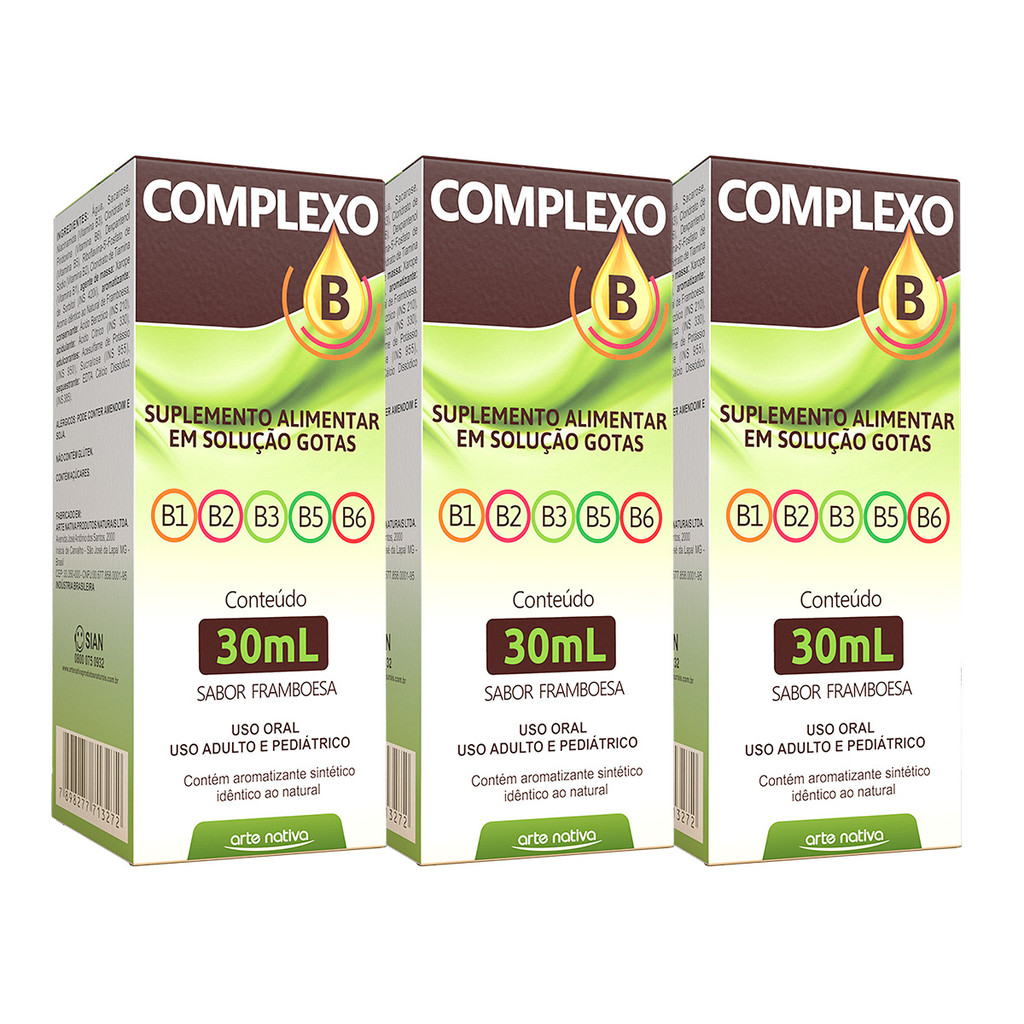 Kit 3 und Complexo B Gotas 30 ml Arte Nativa