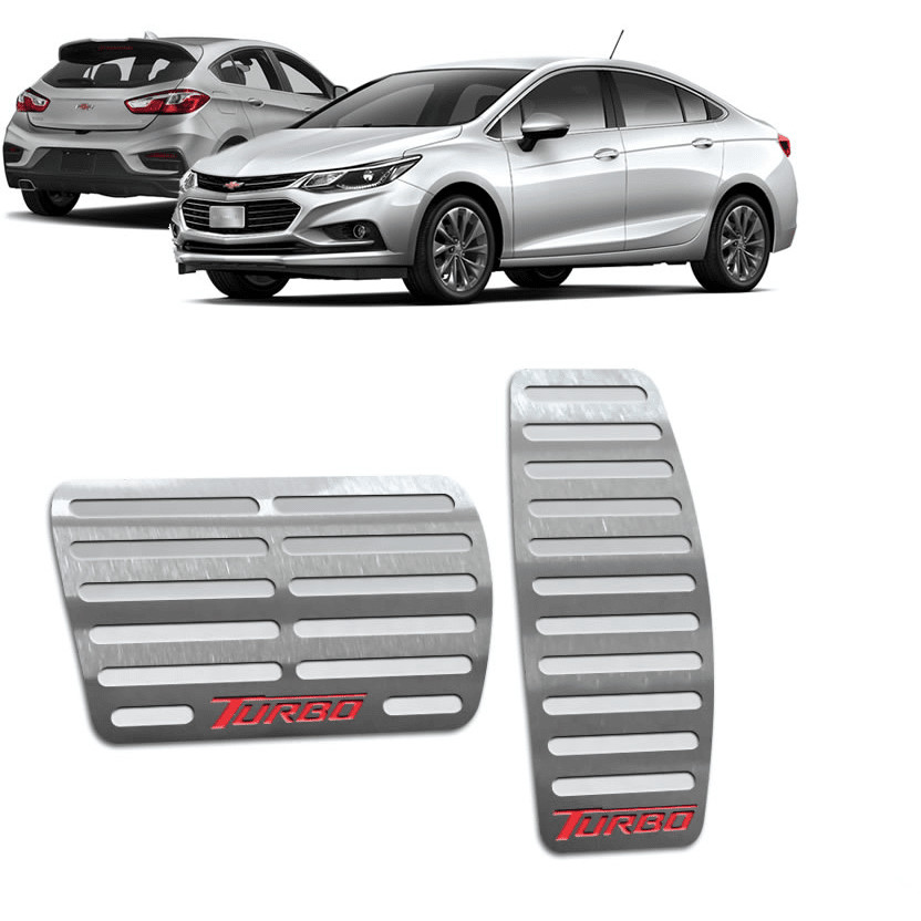 Pedaleira Cruze Turbo 17/.. Automático Aço Inox – Não fura o pedal Pedaleira Cruze Turbo 17/.. Automático Aço Inox – Não fura o pedal