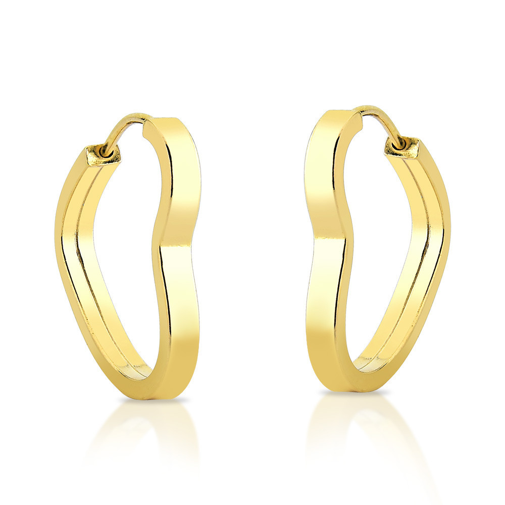 Argola de ouro 18k coração tamanho médio e largo Argola de ouro 18k coração tamanho médio e largo