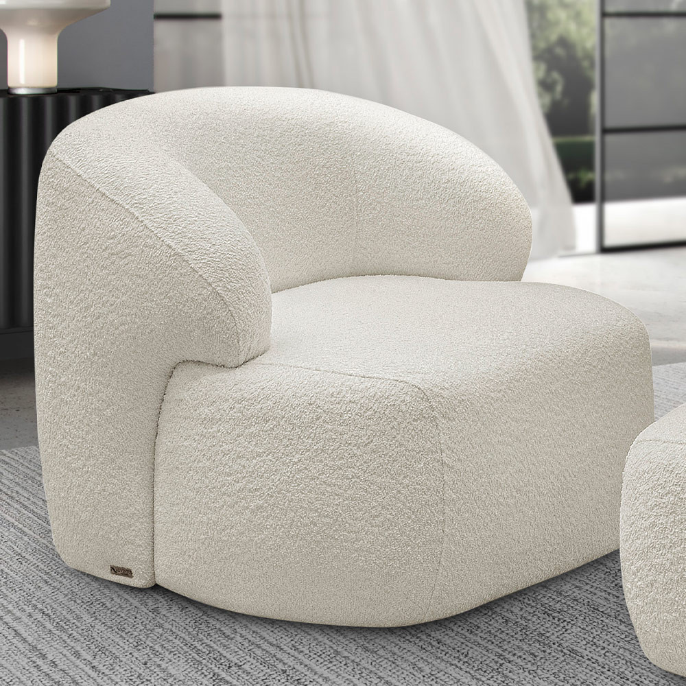 Poltrona Decorativa Fixa Orgânica Para Sala Living Barolo L06 Bouclê Branco – Lyam Decor Poltrona Decorativa Fixa Orgânica Para Sala Living Barolo L06 Bouclê Branco – Lyam Decor