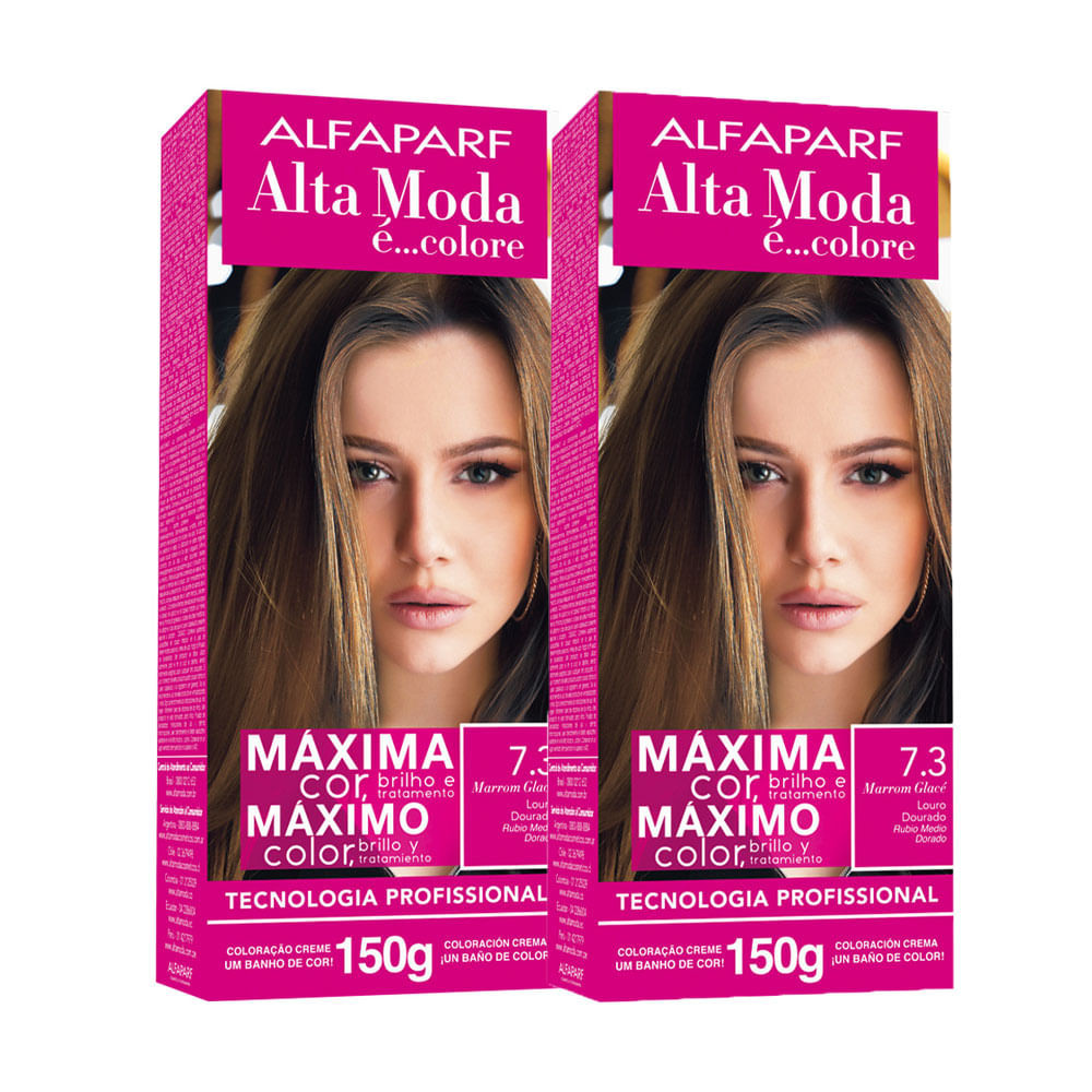 Kit 2X Tintura Creme Altamoda Alfaparf Marron Glacé 7.3 Kit 2X Tintura Creme Altamoda Alfaparf Marron Glacé 7.3
