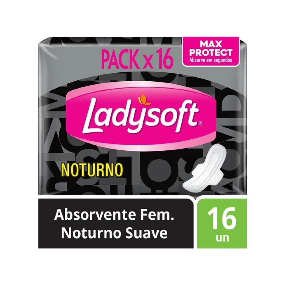 Absorvente Ladysoft Noturno Suave com Abas 16 Unidades Leve mais Por menos Absorvente Ladysoft Noturno Suave com Abas 16 Unidades Leve mais Por menos