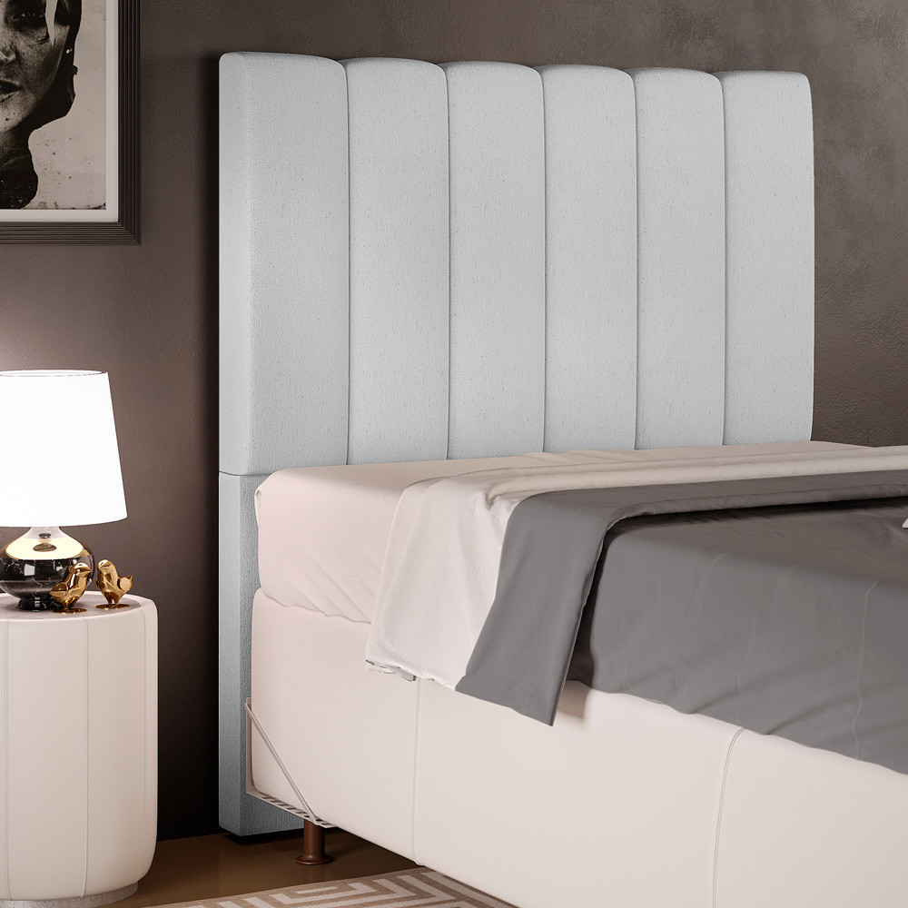 Cabeceira Cama Box Painel Solteiro 100 cm Dália W01 Linho Cinza – Lyam Decor Cabeceira Cama Box Painel Solteiro 100 cm Dália W01 Linho Cinza – Lyam Decor