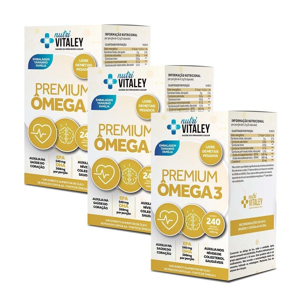 Kit 3 und Nutri Vitaley Ômega Premium 240cps Kit 3 und Nutri Vitaley Ômega Premium 240cps
