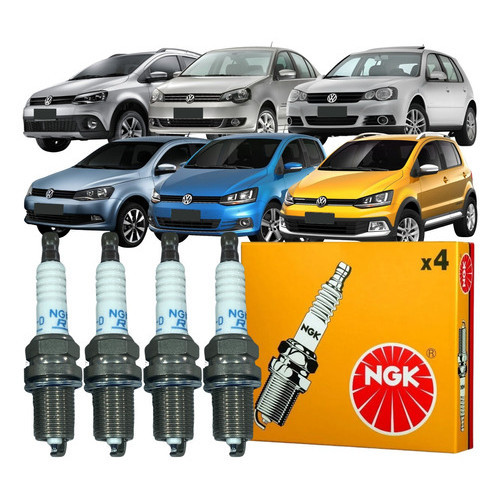 04 Vela Ignição Ngk Vw Gol Fox Polo Saveiro Kombi Parati