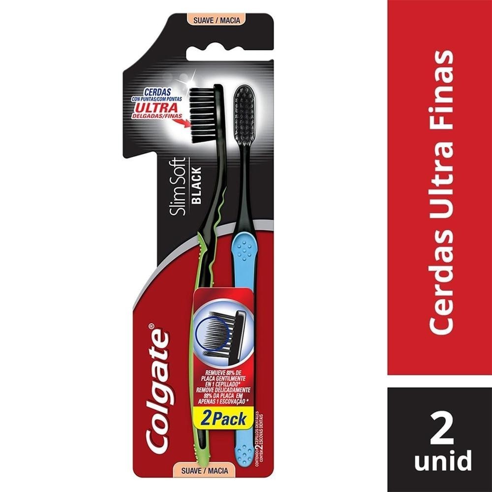 Escova Dental Colgate Slim Soft Black Leve 2 Pague 1 Escova Dental Colgate Slim Soft Black Leve 2 Pague 1
