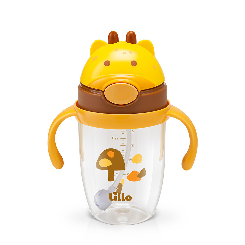 Copo Infantil Tritan com Alça e Canudo Girafa 300ml – Lillo Copo Infantil Tritan com Alça e Canudo Girafa 300ml – Lillo