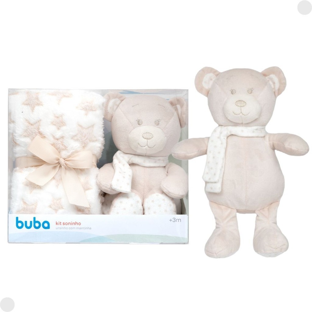 Kit Soninho Ursinho com Mantinha Bege Para Bebês 18069 – Buba Kit Soninho Ursinho com Mantinha Bege Para Bebês 18069 – Buba