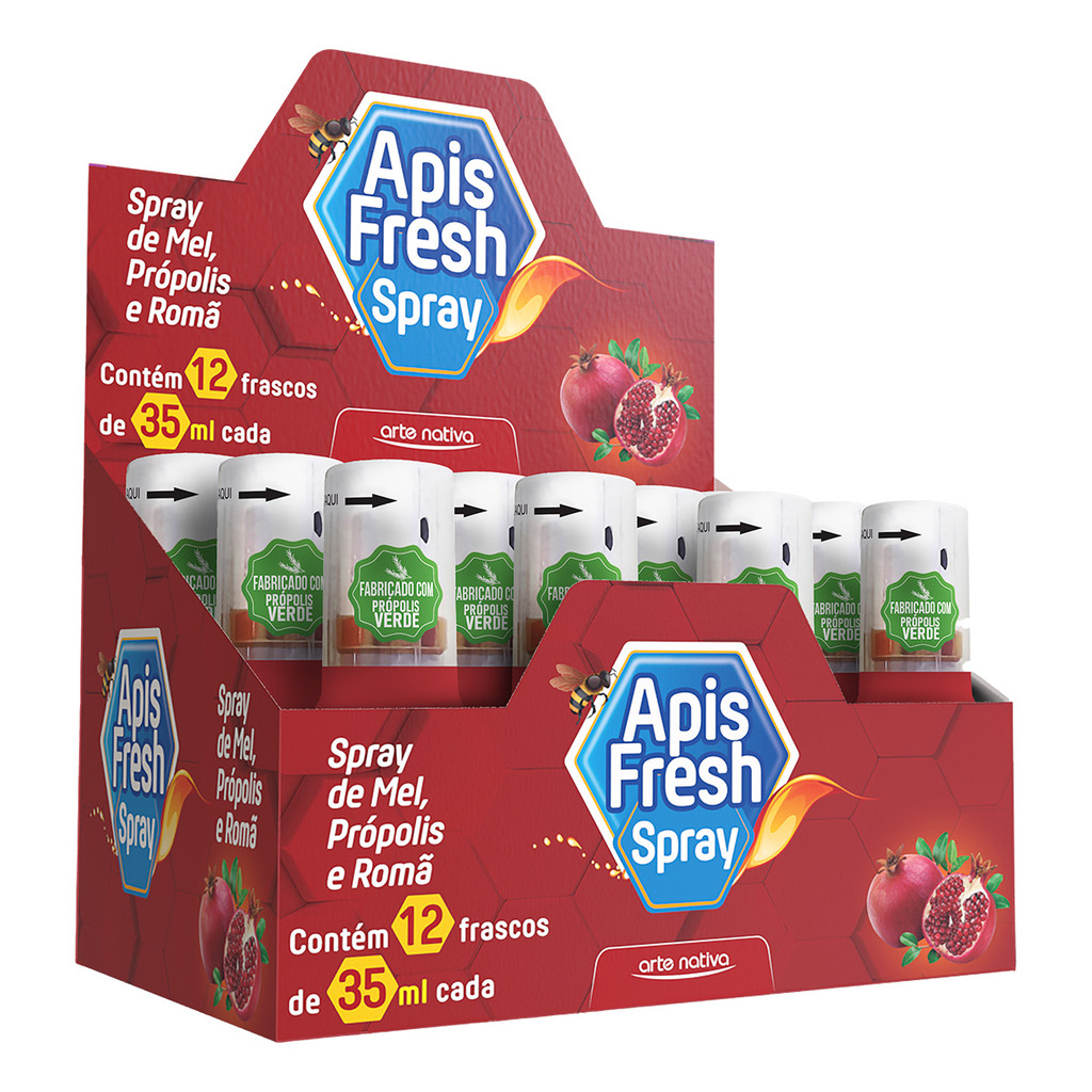 Kit 12 und Apis Fresh Spray Mel C/ Própolis e Romã 35ml Kit 12 und Apis Fresh Spray Mel C/ Própolis e Romã 35ml