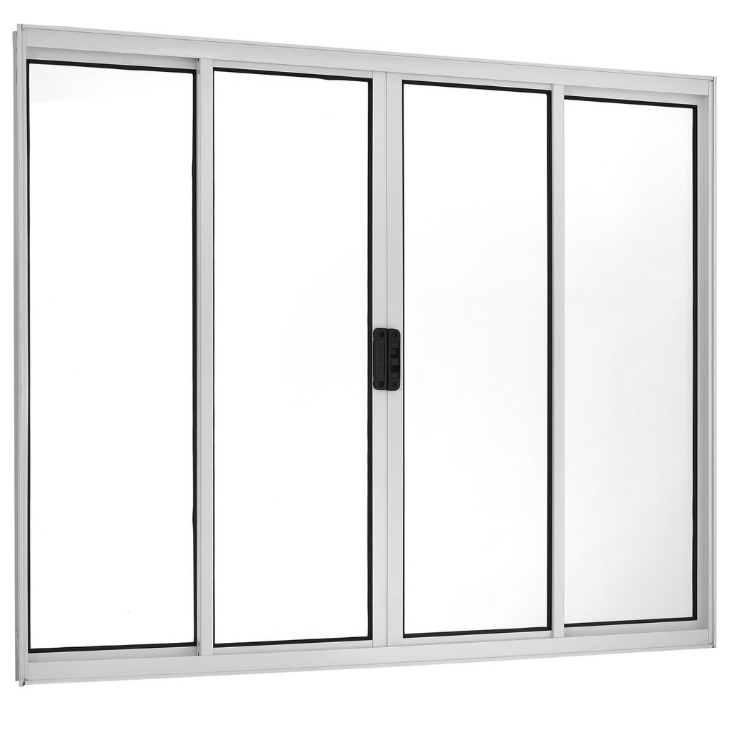 Janela de Alumínio de Correr 100x150cm 4 Folhas Central Ecosul Esquadrisul Branco Janela de Alumínio de Correr 100x150cm 4 Folhas Central Ecosul Esquadrisul Branco