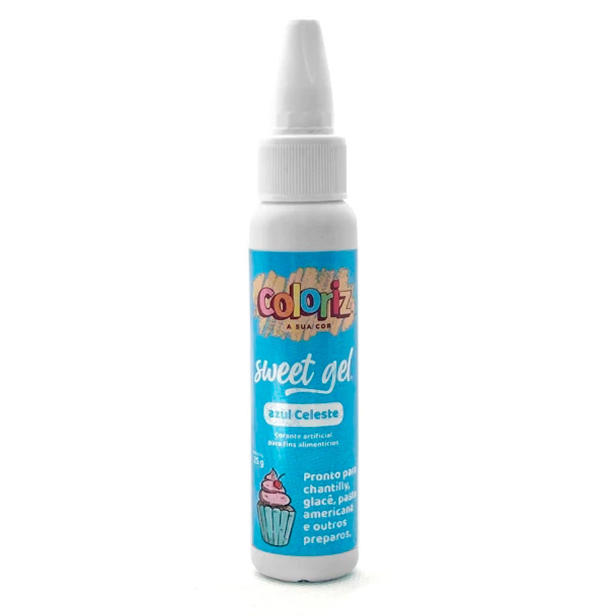 Corante Sweet Gel Azul Celeste – 25g – 1 unidade – Coloriz – Rizzo Corante Sweet Gel Azul Celeste – 25g – 1 unidade – Coloriz – Rizzo