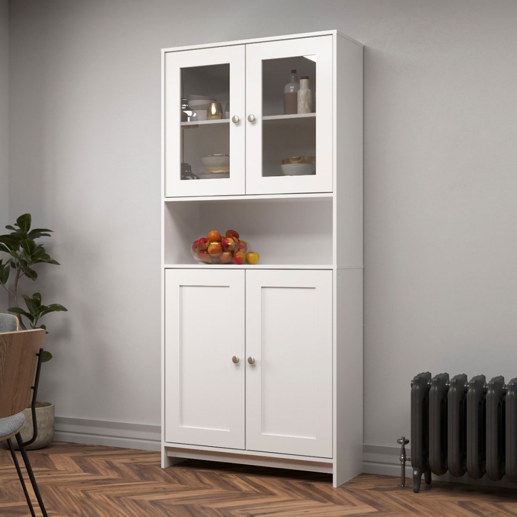 Armário de Cozinha 4 Portas 2 Prateleiras Branco – Decibal Armário de Cozinha 4 Portas 2 Prateleiras Branco – Decibal