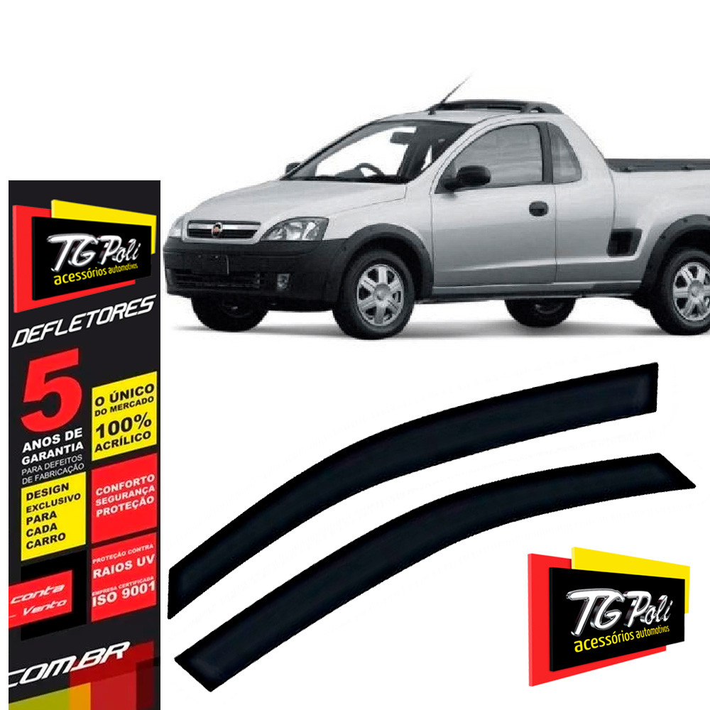 Calha de Chuva Chevrolet Montana 2003 a 2010 2 portas TG Poli Defletor Portas Protetor Janelas Fumê Calha de Chuva Chevrolet Montana 2003 a 2010 2 portas TG Poli Defletor Portas Protetor Janelas Fumê