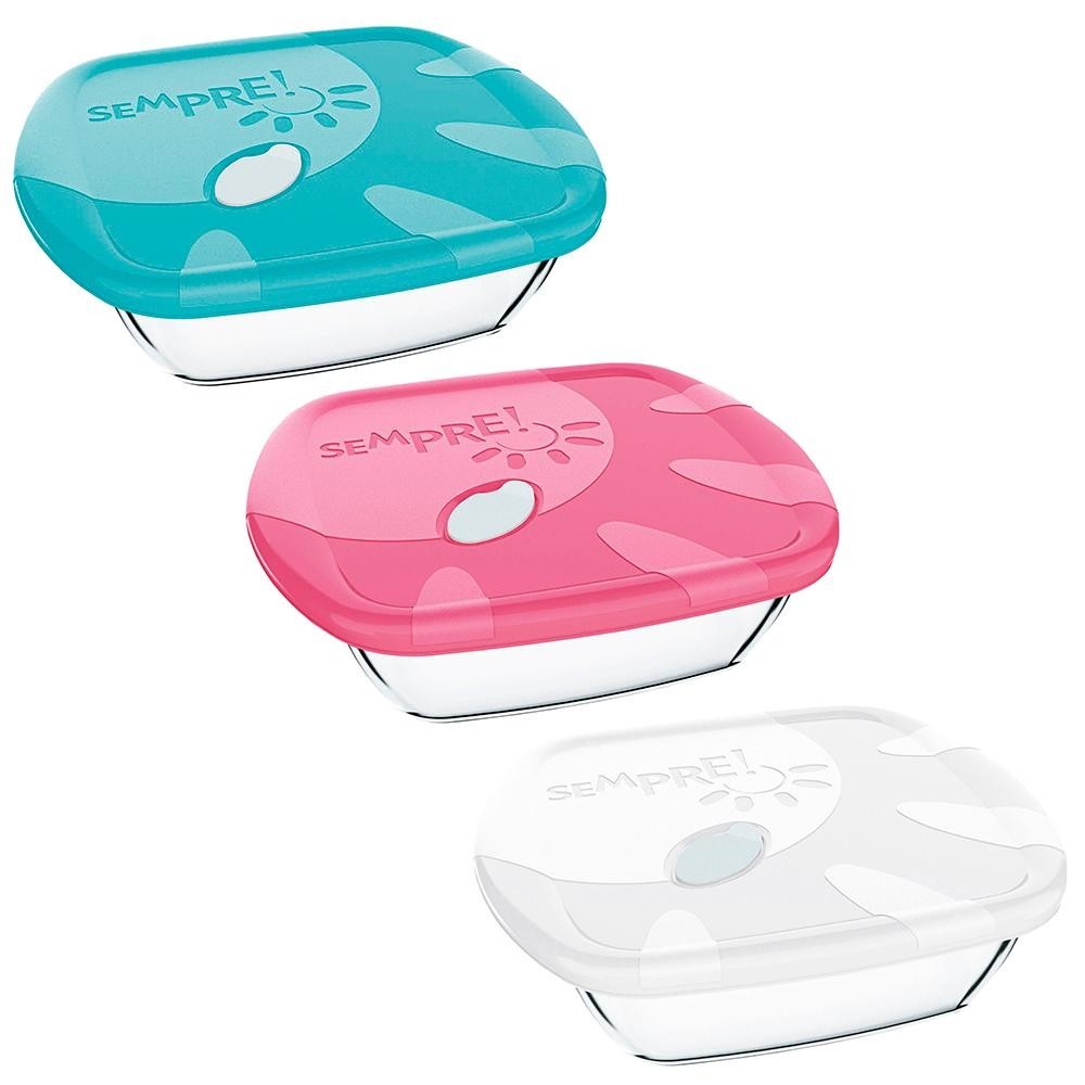 Assadeira Quadrada Sempre 700ml com Tampa, Vidro Refratário, Sortida – 6111.75 Assadeira Quadrada Sempre 700ml com Tampa, Vidro Refratário, Sortida – 6111.75