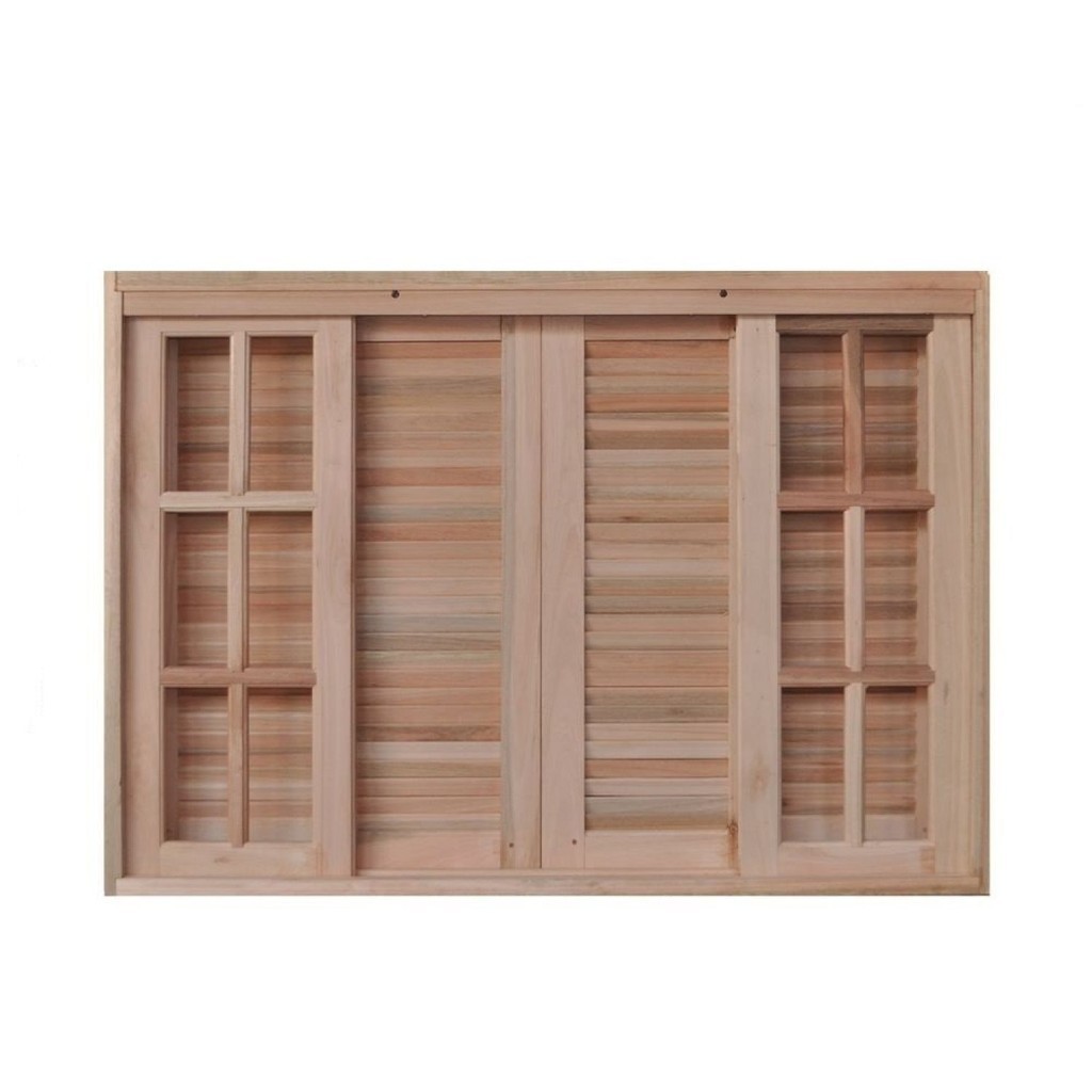 Janela de Madeira Veneziana 140x100cm 6 Folhas Rodam Janela de Madeira Veneziana 140x100cm 6 Folhas Rodam
