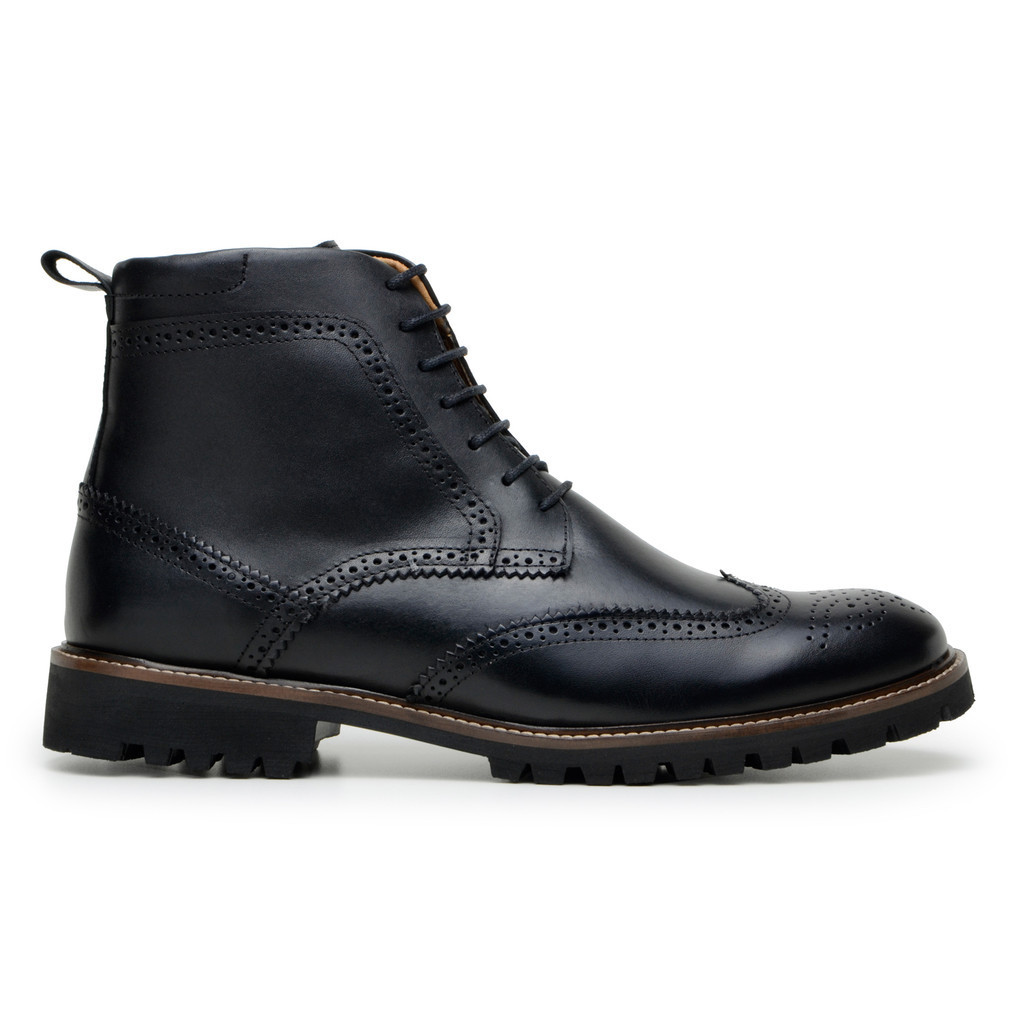 Bota Brogue Ravena Couro Preto Bota Brogue Ravena Couro Preto