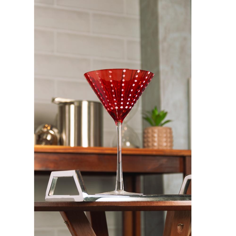 2 Taças para Martini Orquídea 220ml Vermelho Vidro Wolff 2 Taças para Martini Orquídea 220ml Vermelho Vidro Wolff