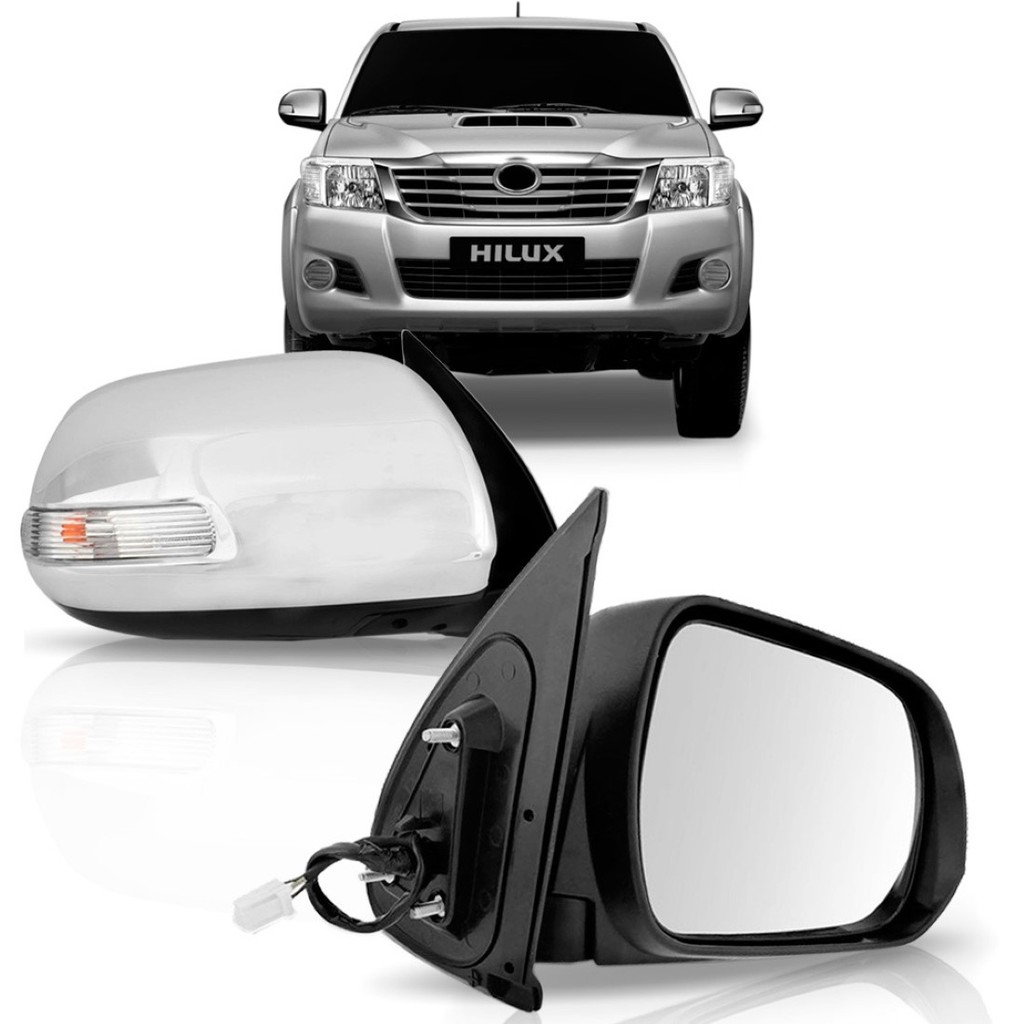Retrovisor Hilux 2011 A 2014 Eletrico Cromado Com Pisca Retrovisor Hilux 2011 A 2014 Eletrico Cromado Com Pisca