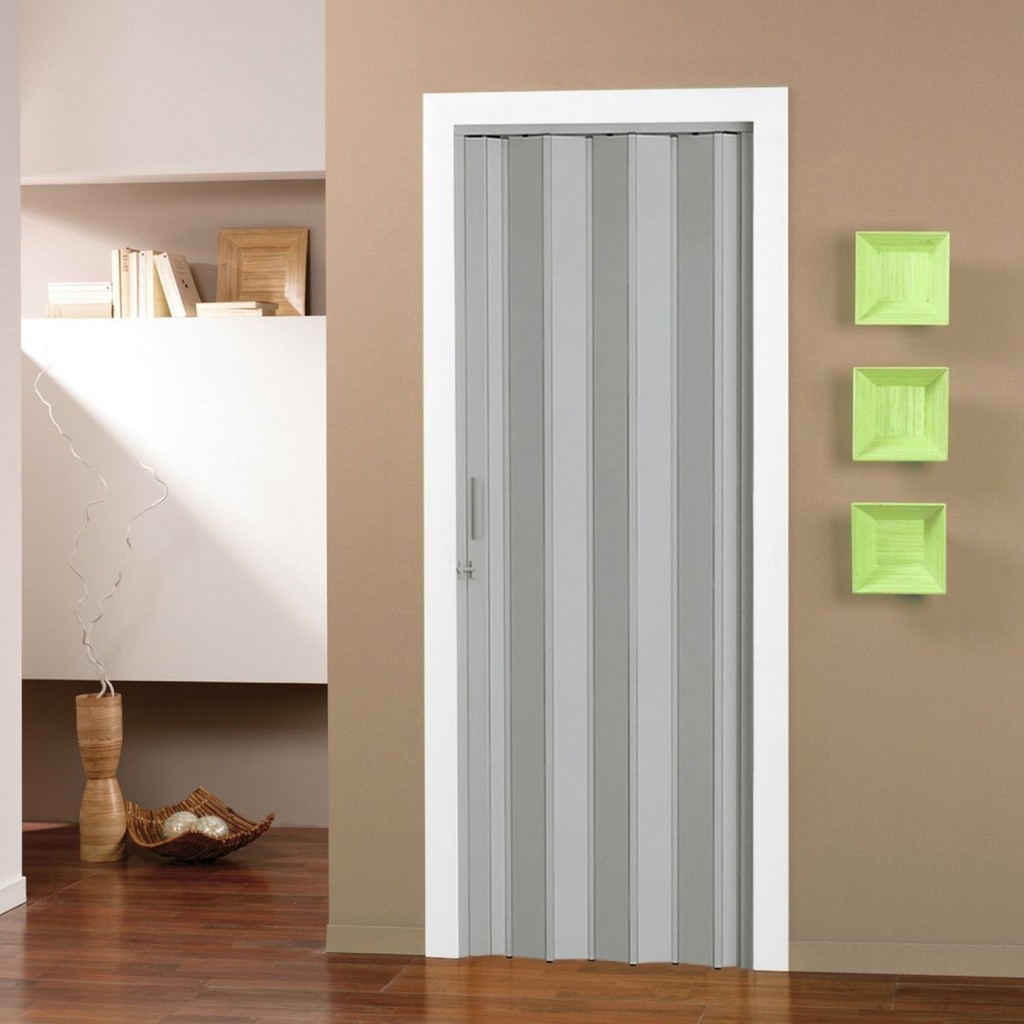 Porta Sanfonada de PVC 210cm x 72cm Pronta BCF Cinza