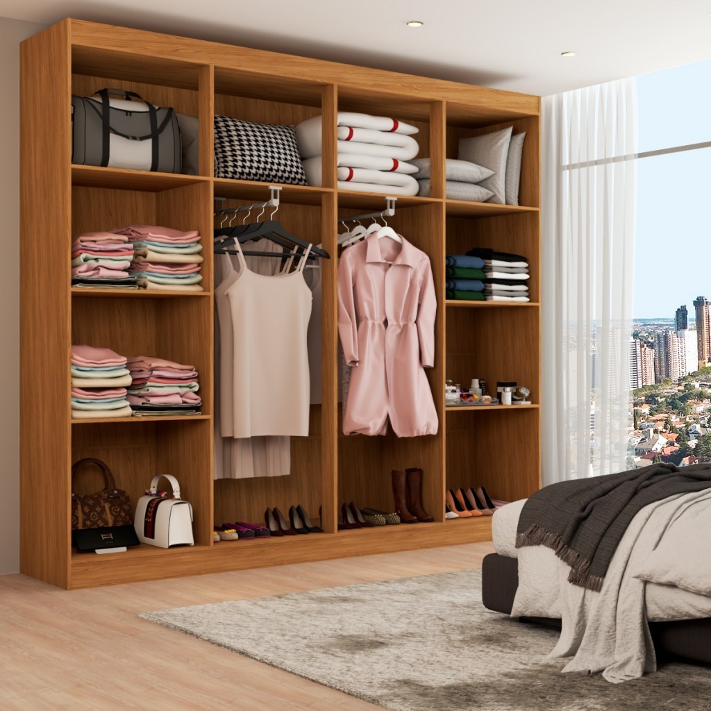 Closet Ele e Ela 8 Prateleiras Cinamomo – Panorama Móveis Closet Ele e Ela 8 Prateleiras Cinamomo – Panorama Móveis