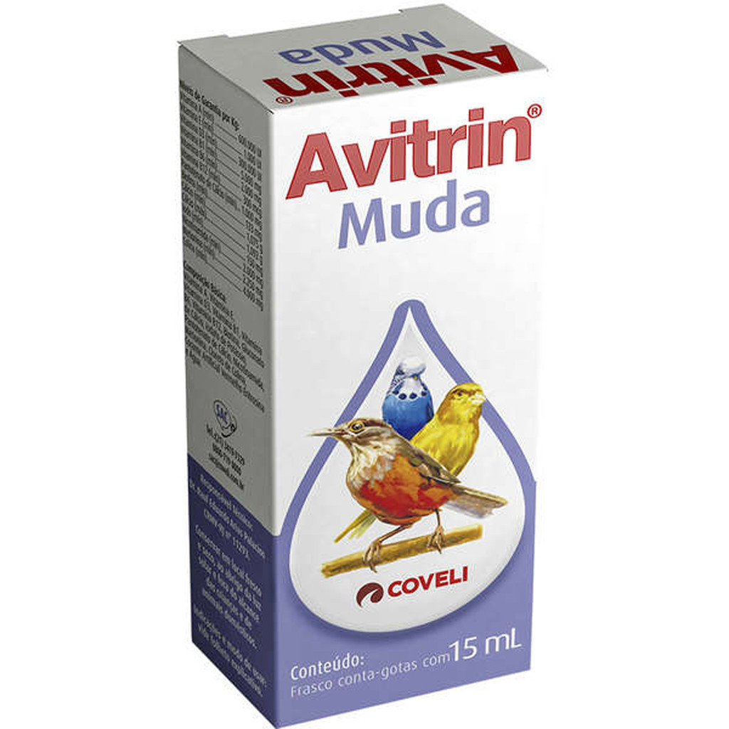 Avitrin Muda Coveli para Pássaros Suplemento Vitamínico – 15 mL Avitrin Muda Coveli para Pássaros Suplemento Vitamínico – 15 mL