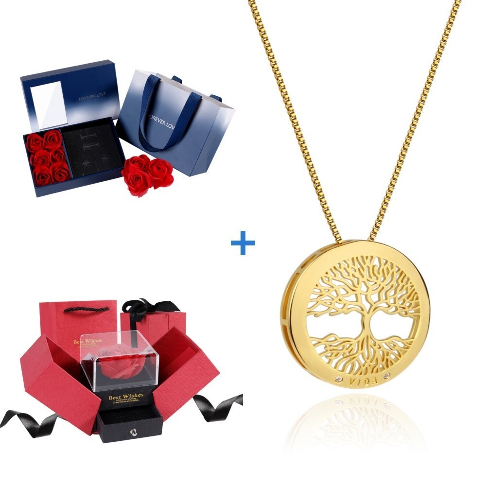 Colar Delicado Feminino Banhado a Our 18k Arvore Da Vida Caixa De Presente Para Esposa Colar Delicado Feminino Banhado a Our 18k Arvore Da Vida Caixa De Presente Para Esposa