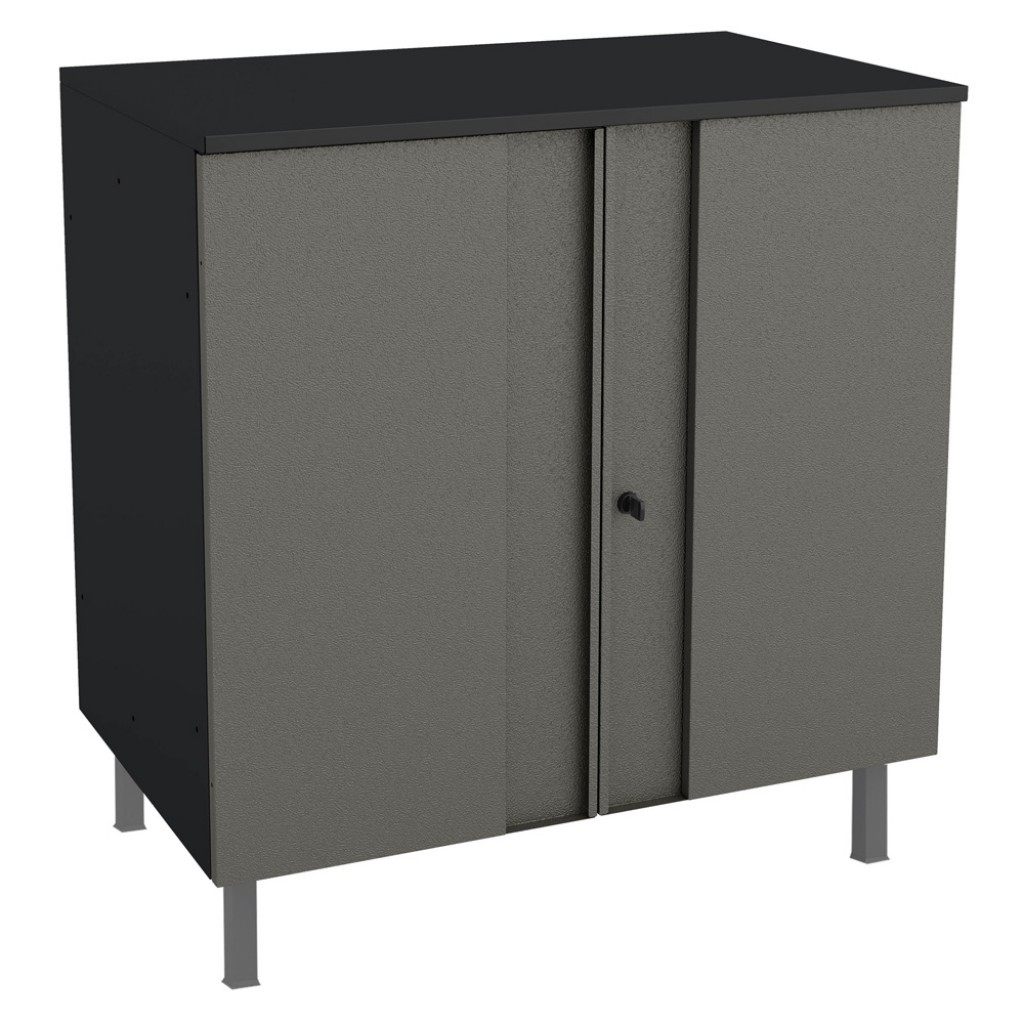 Balcão Multiuso Aço Telasul Multibox Cinza/Preto Balcão Multiuso Aço Telasul Multibox Cinza/Preto