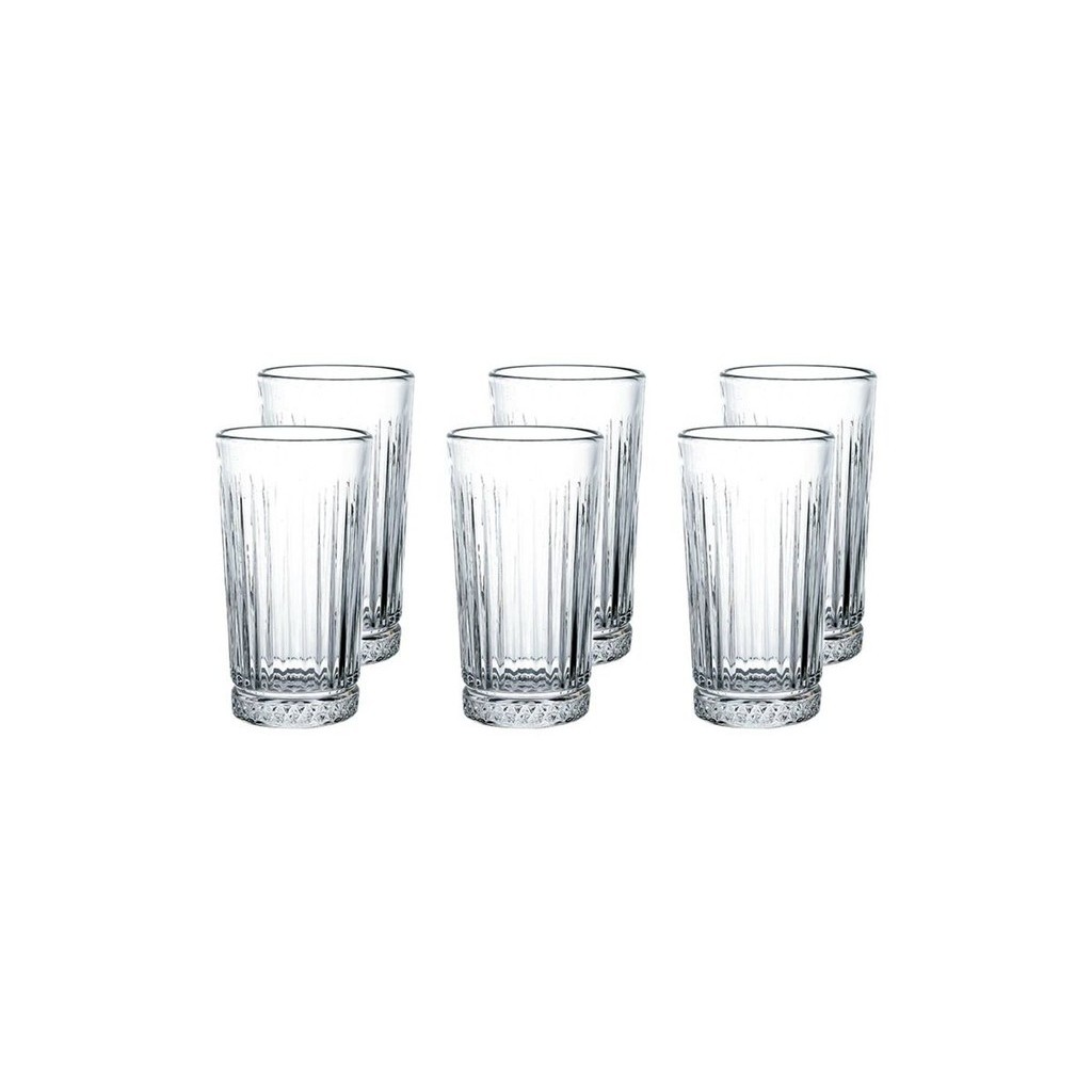 Jogo de Copos 6 Peças 440 ml Vidro Decorado Transparente Linha Gala Haus Concept Jogo de Copos 6 Peças 440 ml Vidro Decorado Transparente Linha Gala Haus Concept