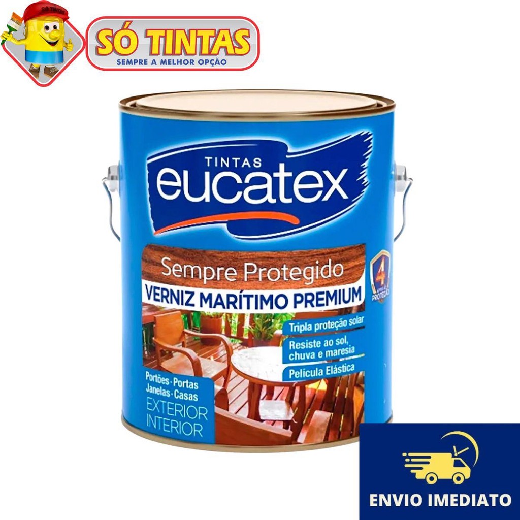 Verniz Marítimo P/ Madeira Premium Acetinado Eucatex Natural 3,6 L Verniz Marítimo P/ Madeira Premium Acetinado Eucatex Natural 3,6 L