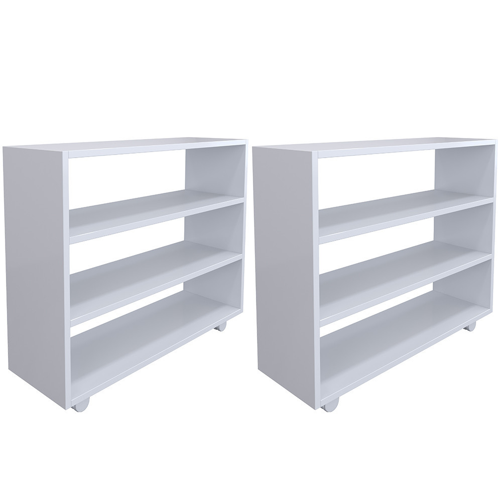 Kit 02 Sapateiras Multiuso Organizador Com 03 Prateleiras E Rodízio Pérola L03 Branco – Lyam Decor Kit 02 Sapateiras Multiuso Organizador Com 03 Prateleiras E Rodízio Pérola L03 Branco – Lyam Decor