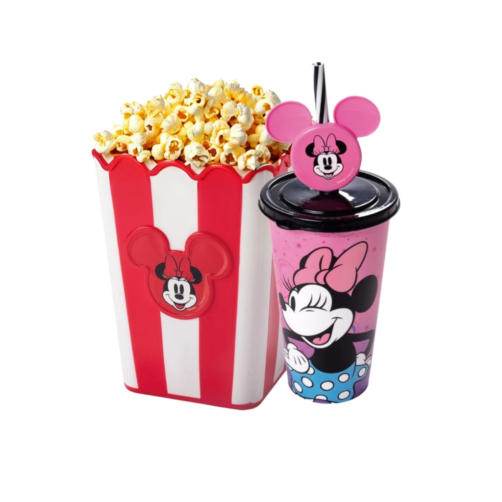 Kit Pipoca Cinema Minnie Balde Pipoca + Copo 500ml Refrigerante Suco Água Plasútil Disney Kit Pipoca Cinema Minnie Balde Pipoca + Copo 500ml Refrigerante Suco Água Plasútil Disney