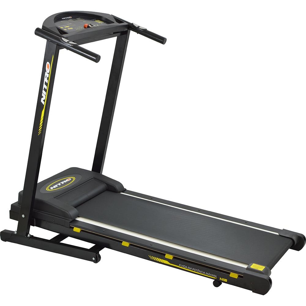 Esteira Elétrica Polimet Dobrável Residencial Profissional Fitness Nitro N12 BIVOLT Cor Preto