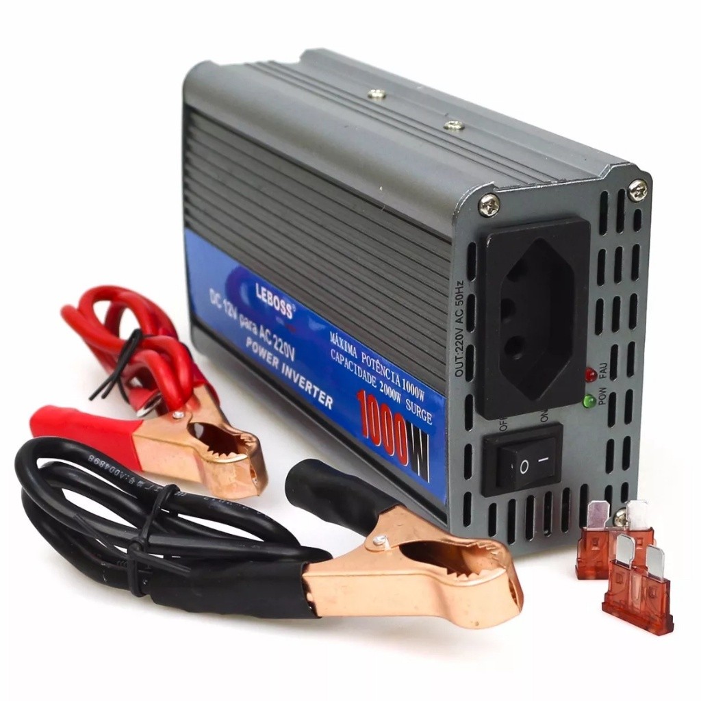 Inversor de Tensão 12V para 220V 1000W LeBoss LB-521A Inversor de Tensão 12V para 220V 1000W LeBoss LB-521A