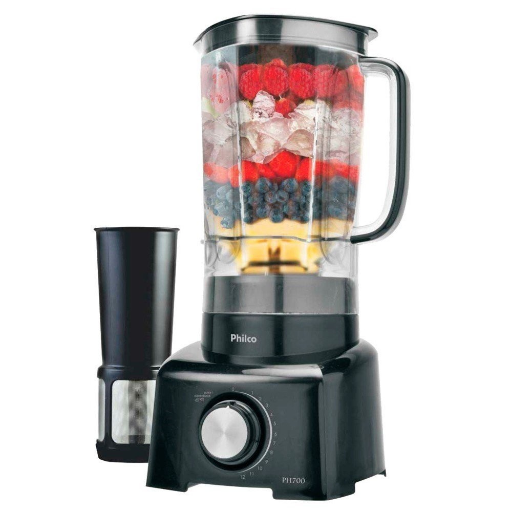 Liquidificador Philco com Filtro 12 Velocidades + Pulsar/Autolimpeza 2 Litros – PH900 Liquidificador Philco com Filtro 12 Velocidades + Pulsar/Autolimpeza 2 Litros – PH900