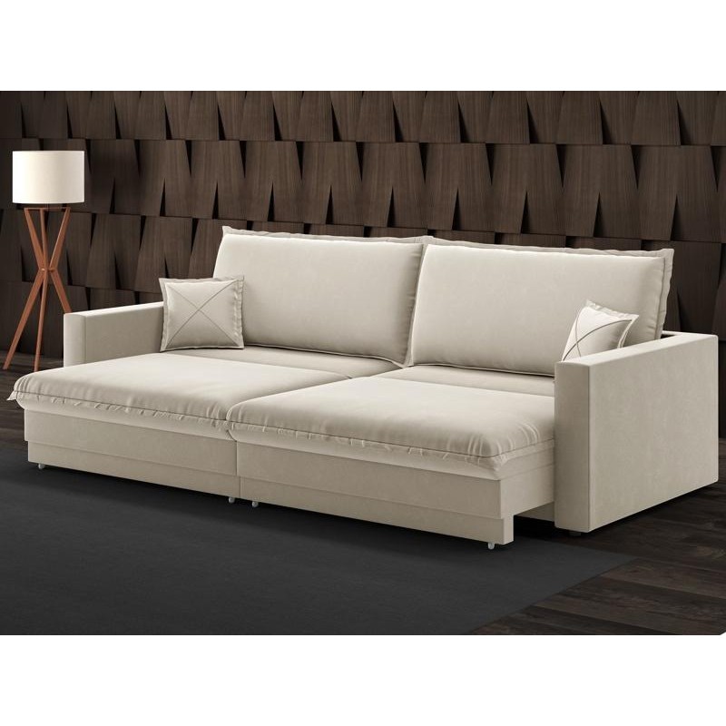 Sofá Tango 2,40m sem caixa, Retrátil e Reclinável Veludocristal Areia – NETSOFAS Sofá Tango 2,40m sem caixa, Retrátil e Reclinável Veludocristal Areia – NETSOFAS
