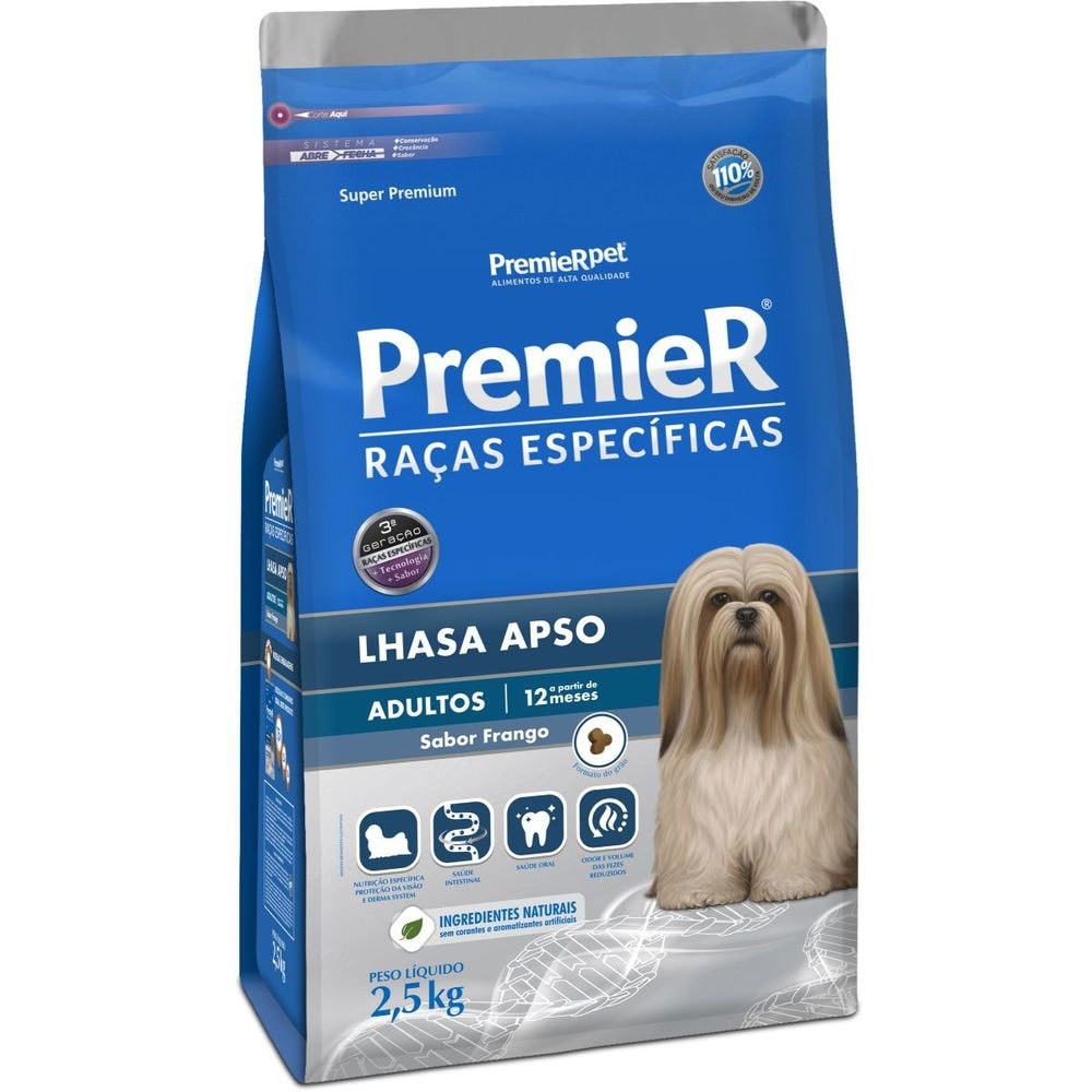 Ração PremieR Raças Especificas lhasa apso adultos frango 2,5kg Ração PremieR Raças Especificas lhasa apso adultos frango 2,5kg